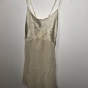 Elegant Beige Satin Slip Dress